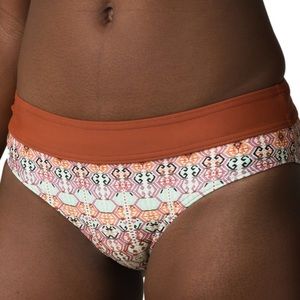 Prana Burnt Orange Patterned Bikini Bottoms